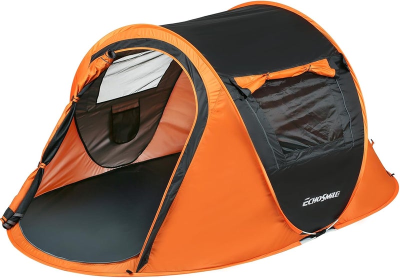 EchoSmile Instant Pop Up Camping Tent, 2/4/6 Person, Easy Setup Tent, Water Resistant Dome, Portable with Carry Bag - Image 1